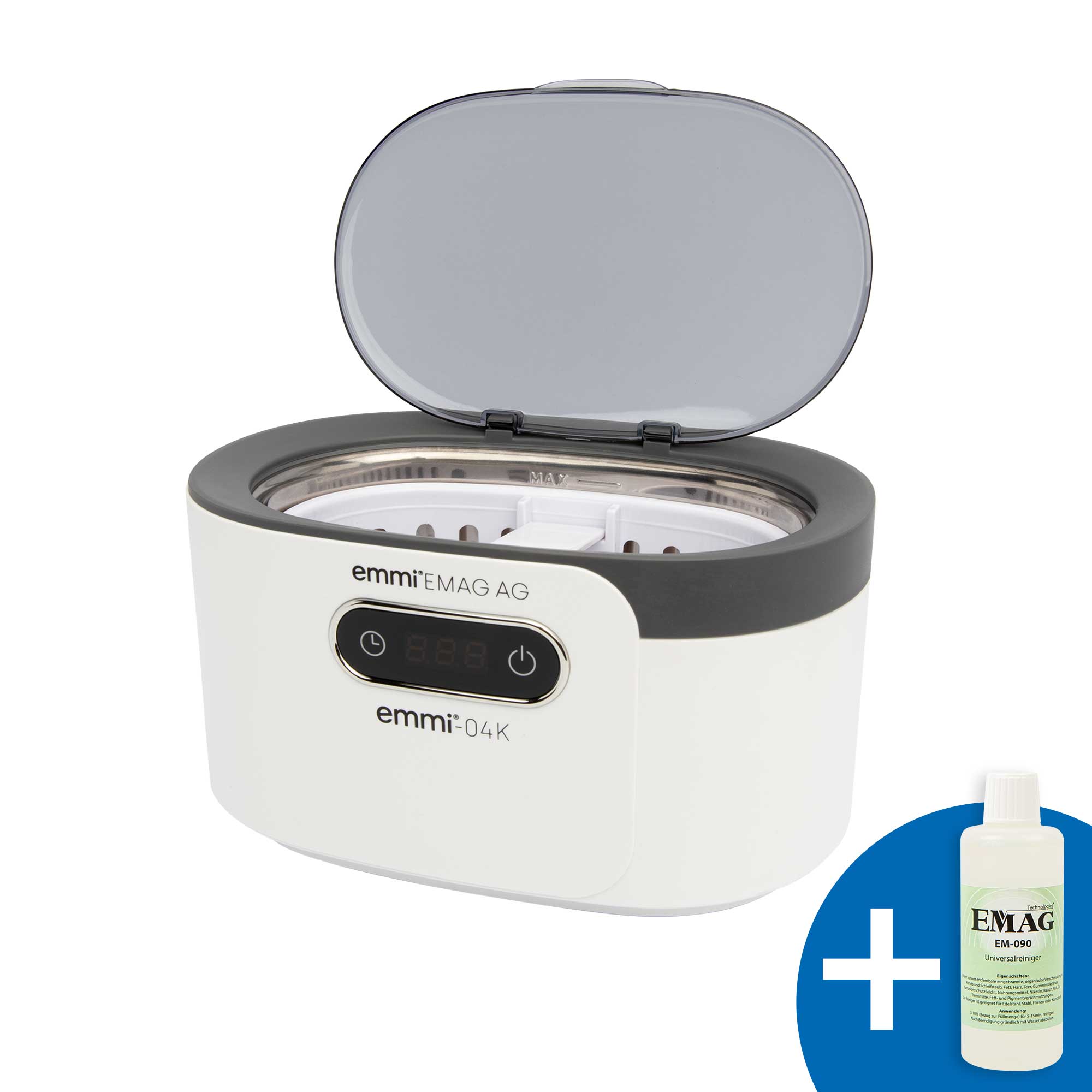 Pulitore ad ultrasuoni Emmi-04K con vasca in acciaio inox