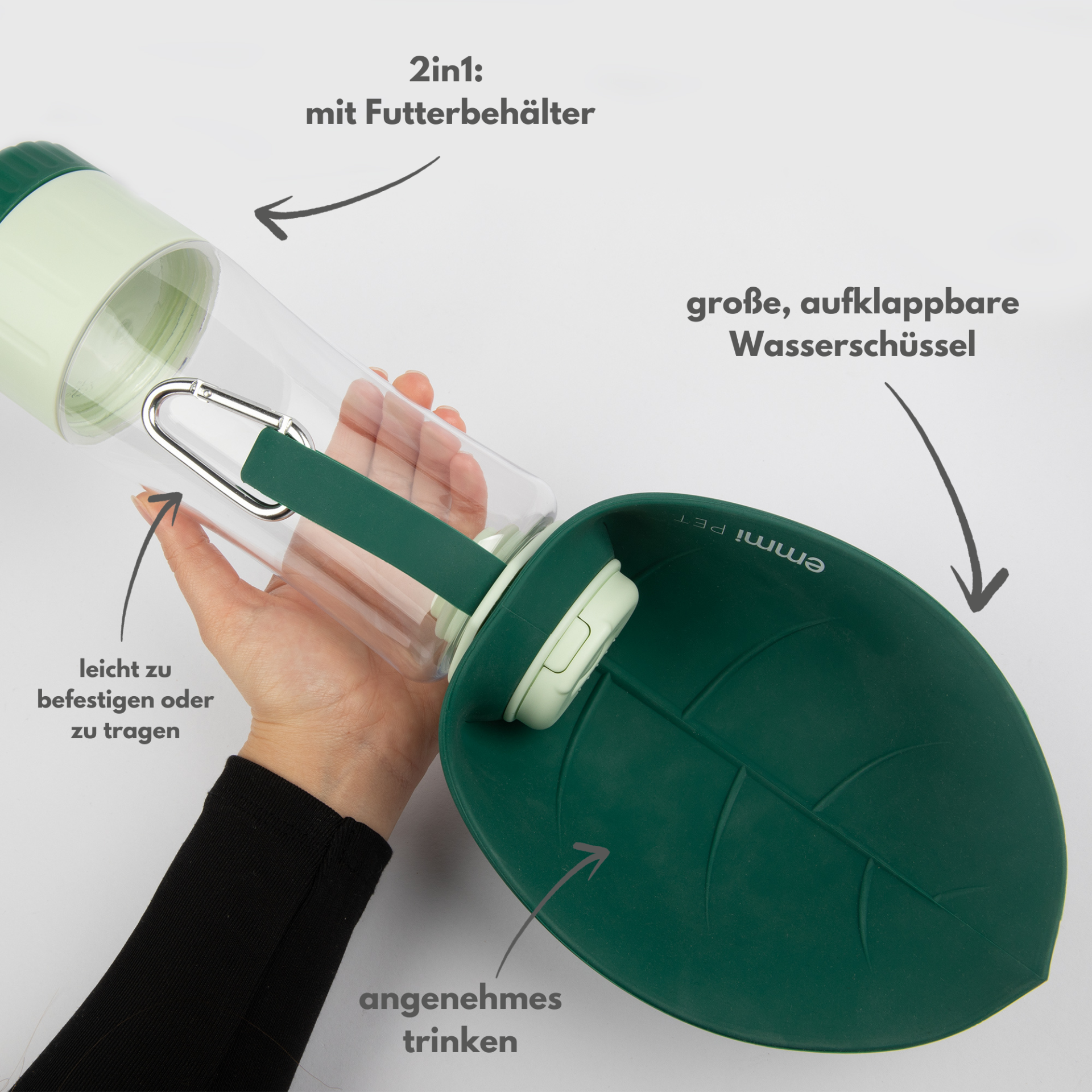 Hundetrinkflasche 2in1 600+150ml