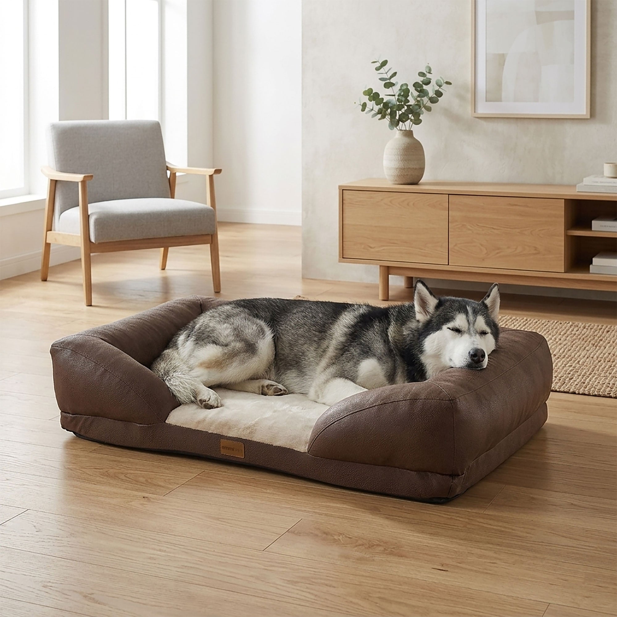 Cuccia ortopedica per cani e gatti HUSKY Beige