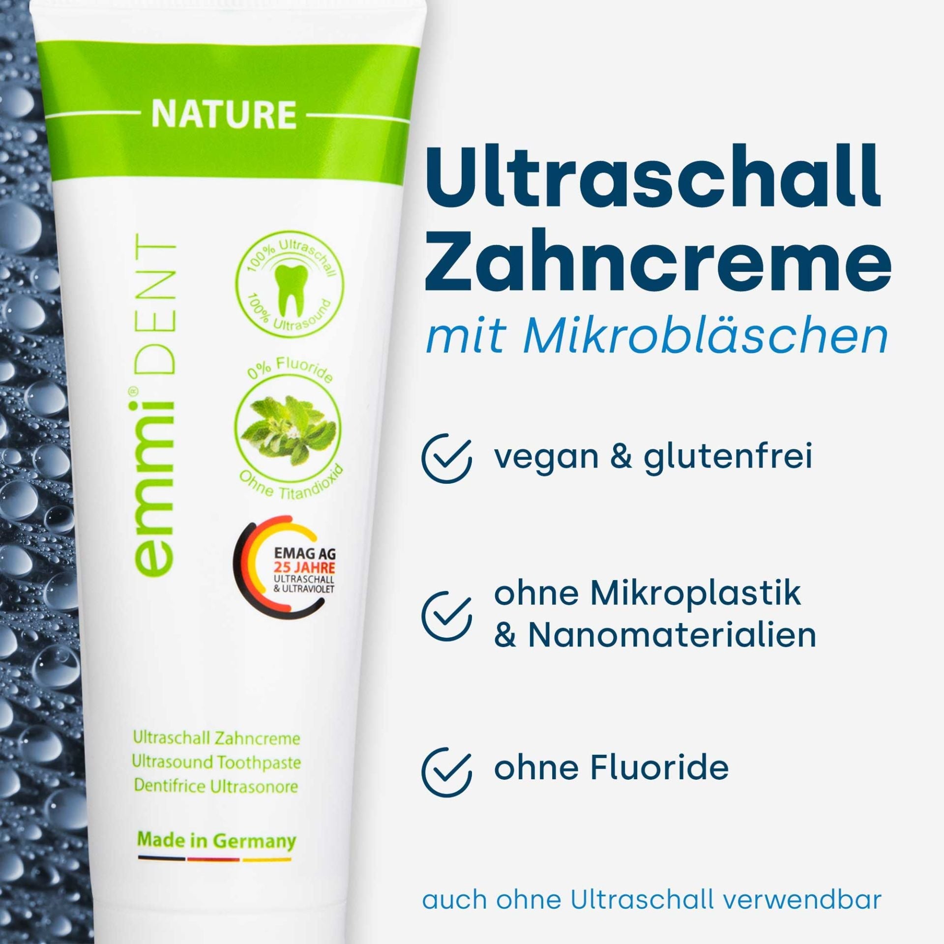 Nature toothpaste without fluoride and titanium dioxide