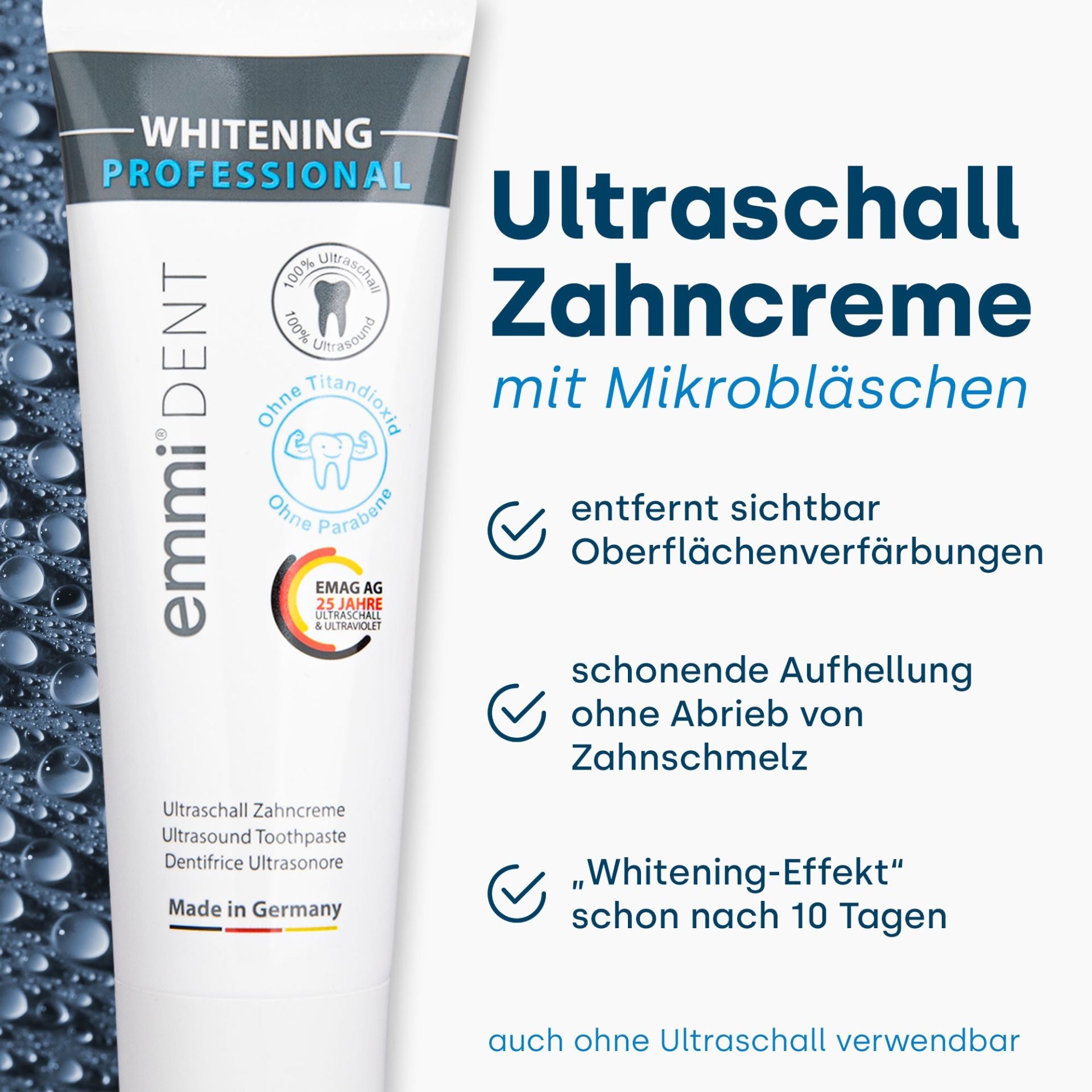 Ultraschallzahnbürste Metallic Weiße Zähne Set