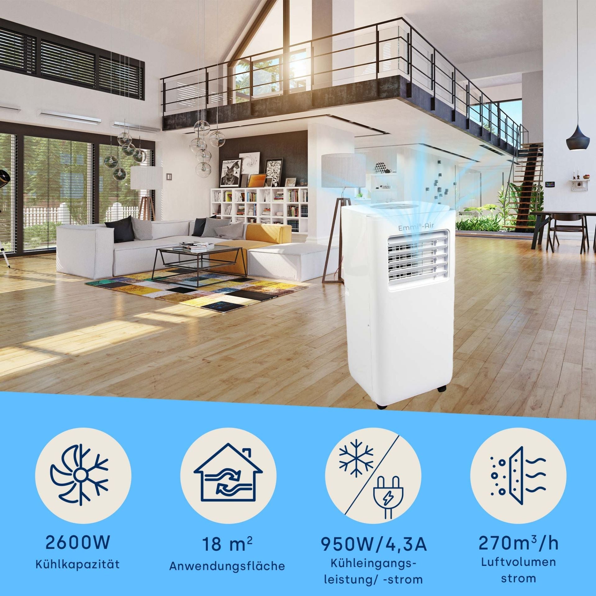 Sistema di condizionamento dell'aria emmi-air Quick Cool